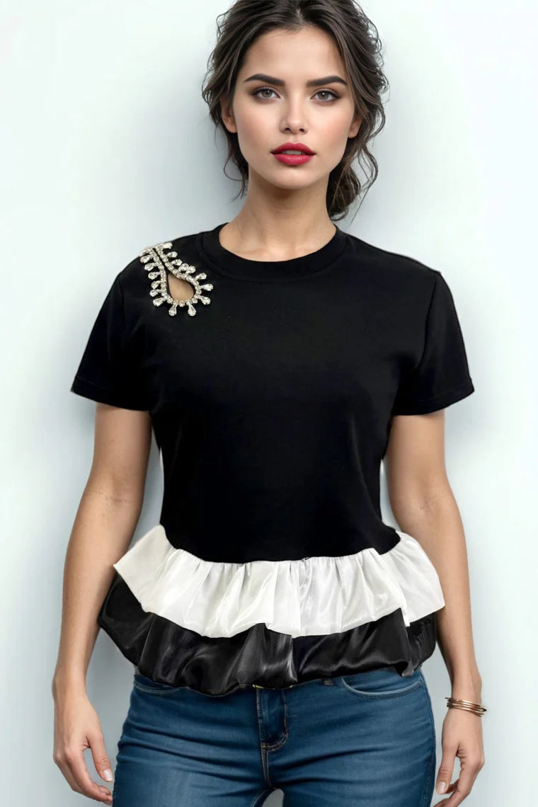 Teardrop peplum top